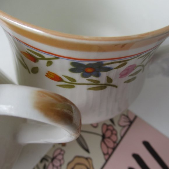 2 Tea Coffee Mugs Fine Bone China Rainbow Mother's - Picture 6 of 10